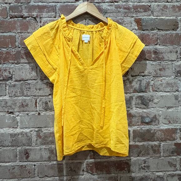 HONORINE Cosette Top In Yellow Size Small - Picture 2 of 4